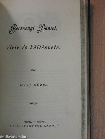 Vörösmarty Mihály élete és költészete/Kemény Zsigmond báró élete és irói működése/Katona József élete és költészete/Madách Imre élete és költészete/Jósika Miklós élete és irói működése/Eötvös József báró élete és költészete