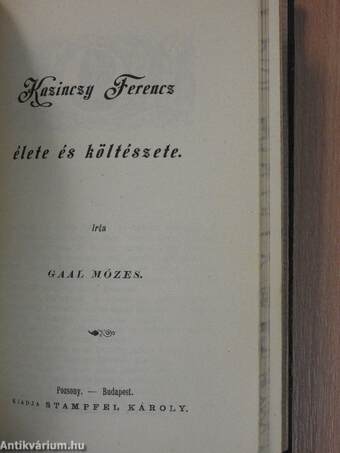 Vörösmarty Mihály élete és költészete/Kemény Zsigmond báró élete és irói működése/Katona József élete és költészete/Madách Imre élete és költészete/Jósika Miklós élete és irói működése/Eötvös József báró élete és költészete