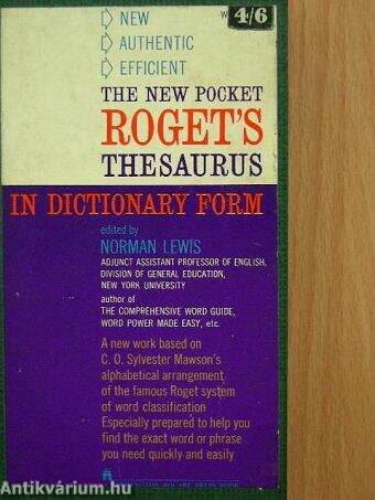 The new pocket Roget's Thesaurus in dictionary form