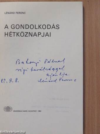 A gondolkodás hétköznapjai (dedikált példány)