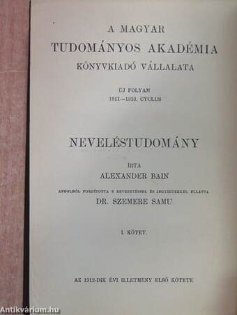 Neveléstudomány I.