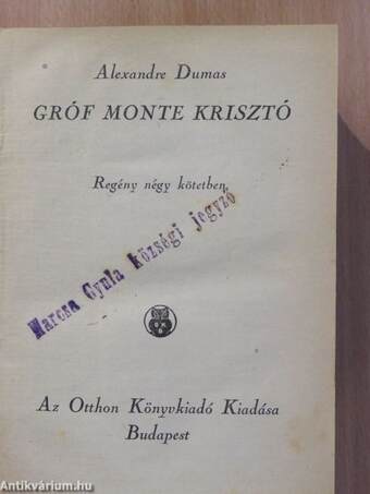 Gróf Monte Krisztó I-IV.