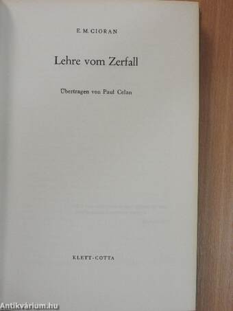 Lehre vom Zerfall