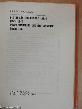 Die rumäniendeutsche Lyrik nach 1944