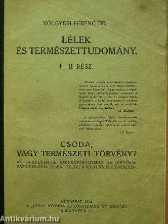 Lélek és természettudomány I-II. rész