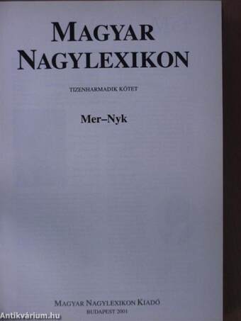 Magyar Nagylexikon 13. (töredék)