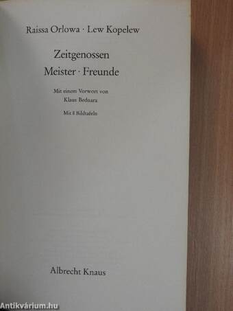 Zeitgenossen/Meister/Freunde