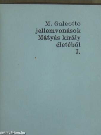 Jellemvonások Mátyás király életéből I-II. (minikönyv) (számozott) - Plakettel