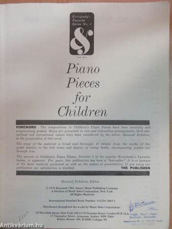 Piano Pieces for Children