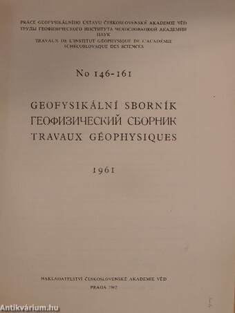 Geofysikální Sborník 1961/Travaux géophysiques 1961