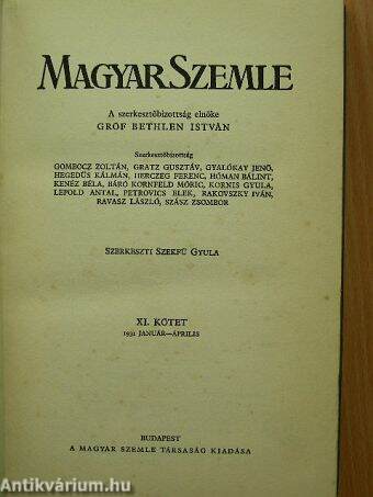 Magyar Szemle 1931. január