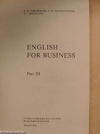 English for Business III.