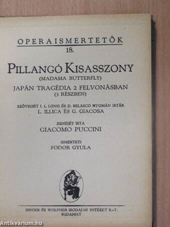 Puccini: Pillangókisasszony