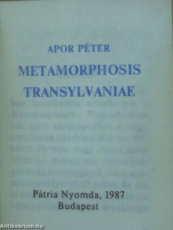 Metamorphosis Transylvaniae (minikönyv) (számozott)