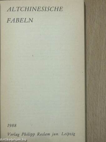 Altchinesische Fabeln