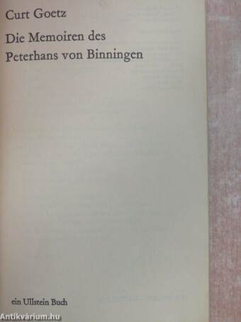 Die Memoiren des Peterhans von Binningen