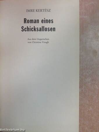 Roman eines Schicksallosen