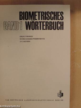 Biometrisches Wörterbuch 1-2.