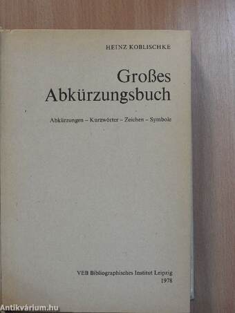 Großes Abkürzungsbuch