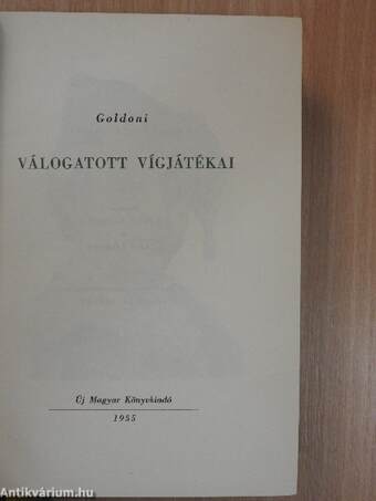 Goldoni válogatott vígjátékai