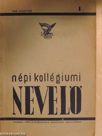 Népi kollégiumi nevelő 1949. március