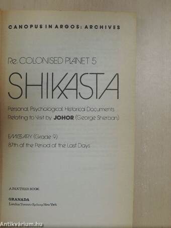 Re: Colonised Planet 5, Shikasta