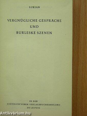 Vergnügliche gespräche und burleske szenen