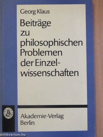 Beiträge zu philosophischen Problemen der Einzelwissenschaften