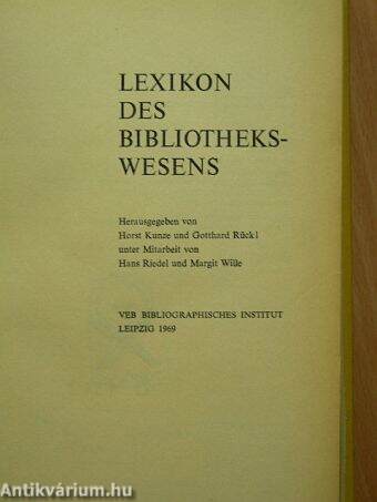 Lexikon des bibliothekswesens