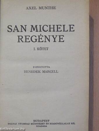 San Michele regénye I-II.