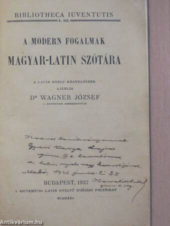 A modern fogalmak magyar-latin szótára