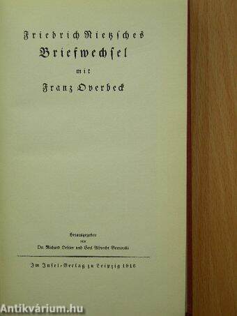 Friedrich Nietzsches Briefwechsel mit Franz Overbeck