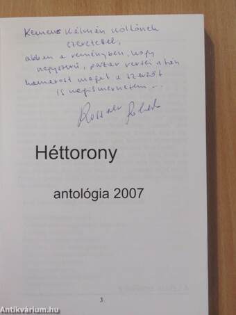 Héttorony antológia 2007 (dedikált példány)