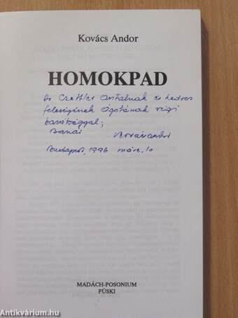 Homokpad (dedikált példány)