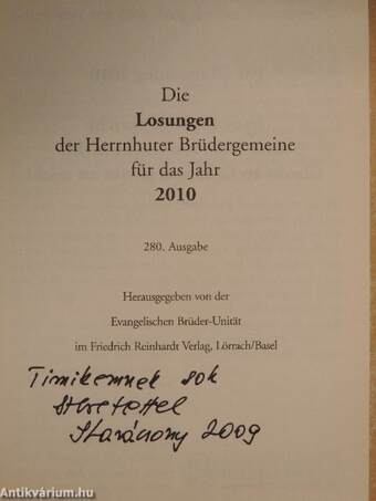 Die Losungen der Herrnhuter Brüdergemeine für das Jahr 2010