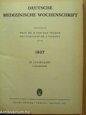 Deutsche Medizinische Wochenschrift 1937. I. halbjahr