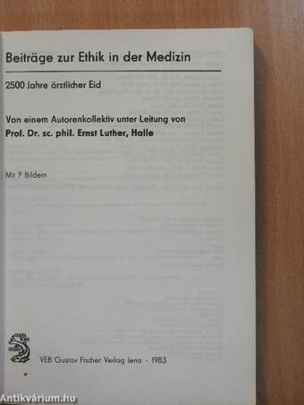 Beiträge zur Ethik in der Medizin