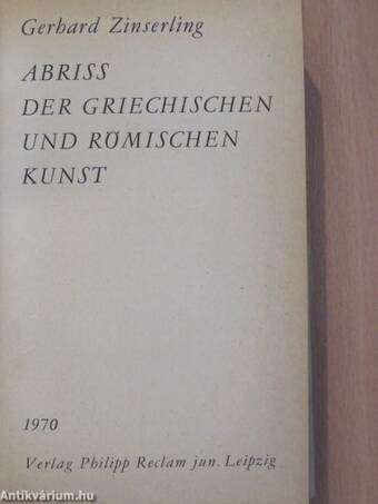 Abriss der Griechischen und Römischen Kunst