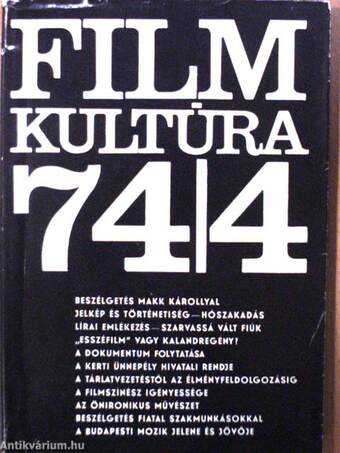 Filmkultúra 1974. július-augusztus