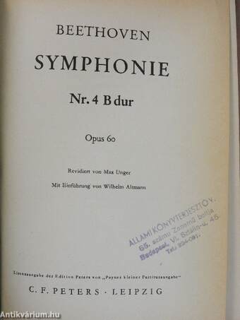 Symphonie Nr. 4 B dur Opus 60