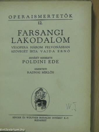 Poldini: Farsangi lakodalom