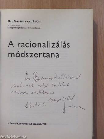 A racionalizálás módszertana (dedikált példány)