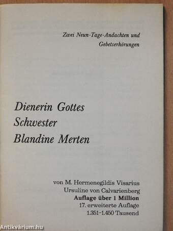 Dienerin Gottes Schwester Blandine Merten