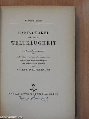 Hand-Orakel und Kunst der Weltklugheit