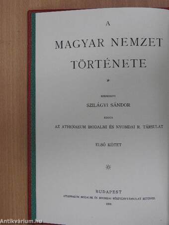 A magyar nemzet története I-XIX.