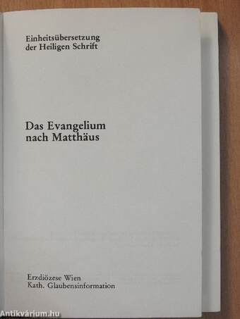 Das Evangelium nach Matthäus