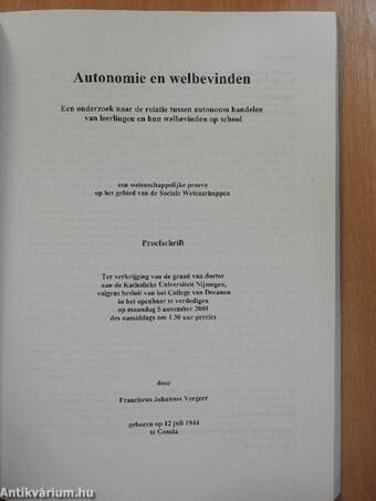 Autonomie en welbevinden