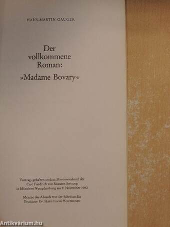 »Madame Bovary«