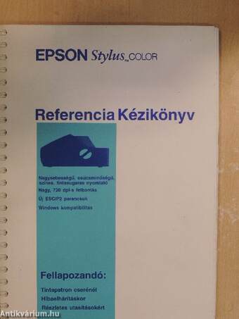 Epson Stylus COLOR színes tintasugaras nyomtató - Referencia Kézikönyv