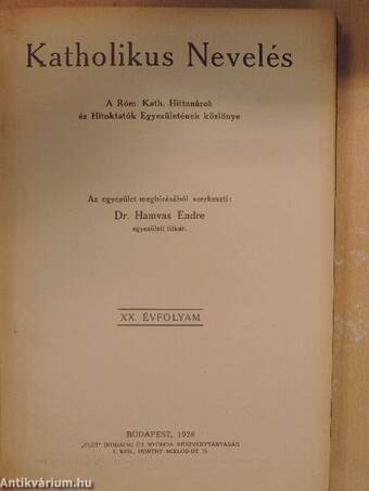 Katholikus Nevelés 1928. január-december